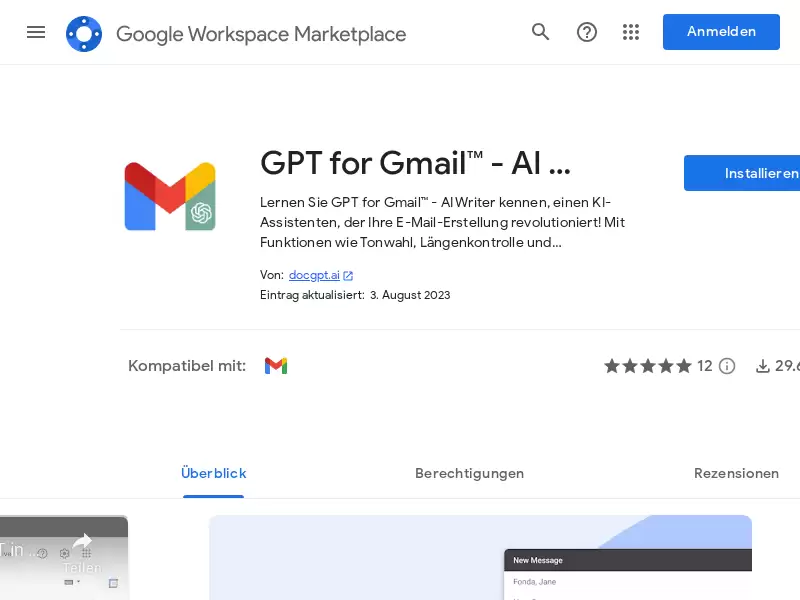 Gmail™ GPT : 一键使用AI和ChatGPT编写电子邮件