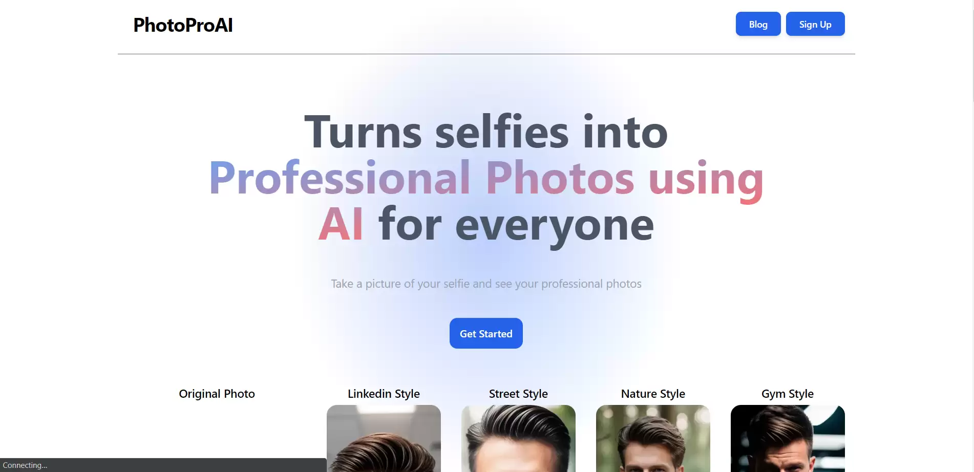 PhotoProAI : AI技术将自拍照片转换为专业照片