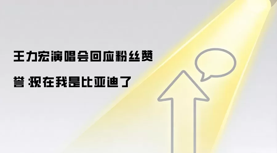 王力宏演唱会回应粉丝赞誉:现在我是比亚迪了