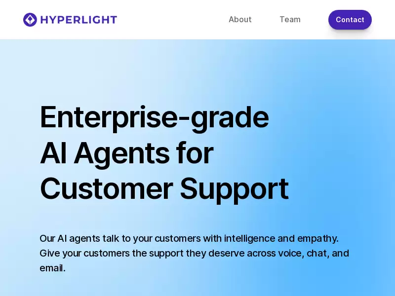 Hyperlight : 企业级AI客服，提供智能、同理心的客户支持