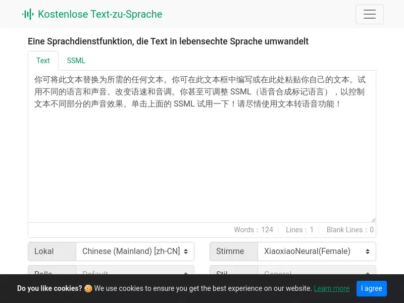 Free Text To Speech Online : 将文字转换为自然流畅的人声