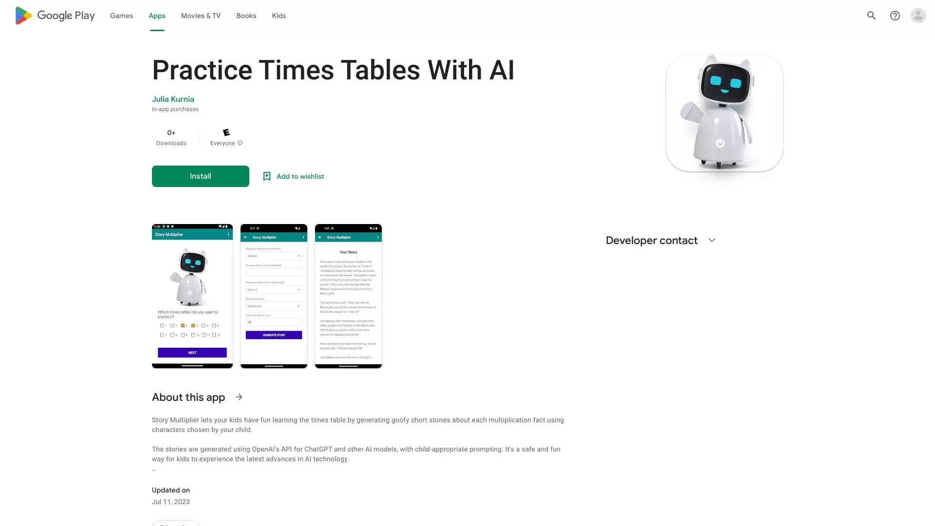 Practice Times Tables With AI : 用有趣的AI生成故事来学习乘法表