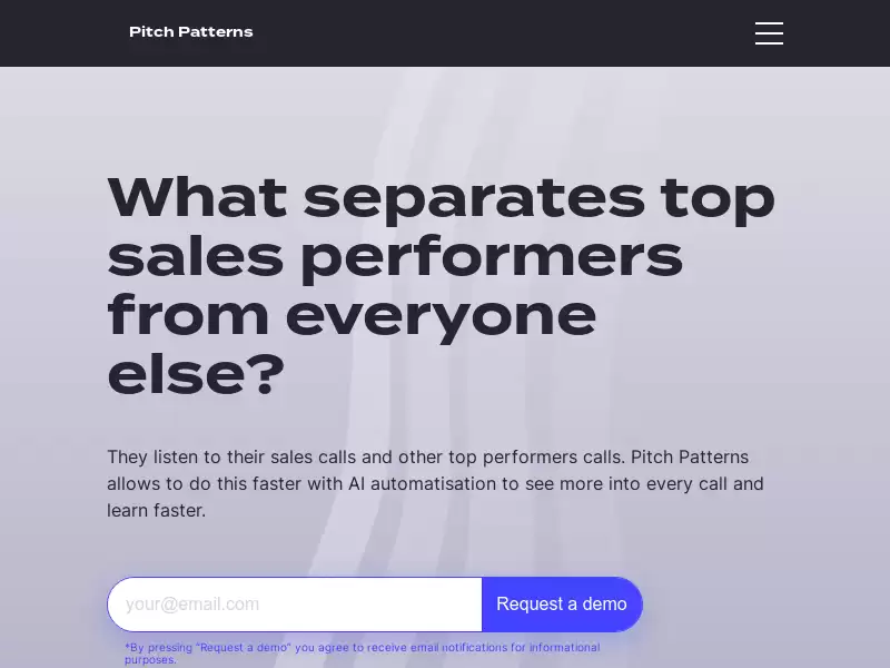 Pitch Patterns : AI自动分析销售电话，帮助找到更多销售模式