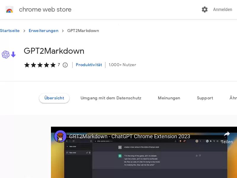 GPT2Markdown : ChatGPT导出到Markdown的Chrome插件