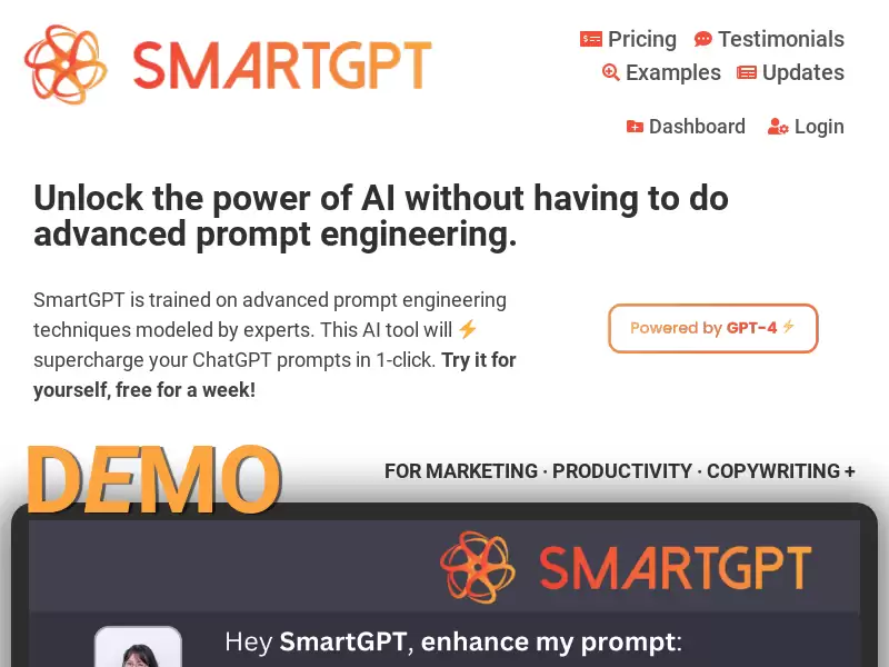 SmartGPT : 一键提升ChatGPT文案，智能文案助手