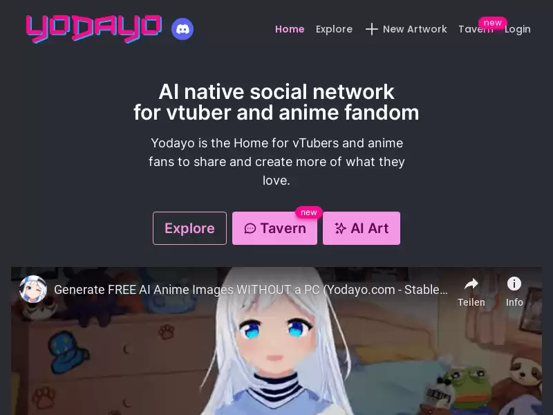Yodayo : AI赋能的动漫粉丝创意平台