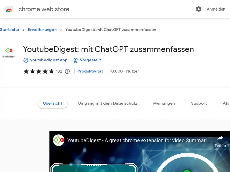 YoutubeDigest : 用 ChatGPT 总结
