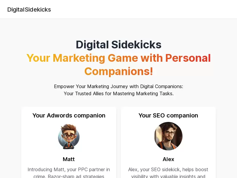 Digital Sidekicks : 个性伴侣让您瞄准市场!