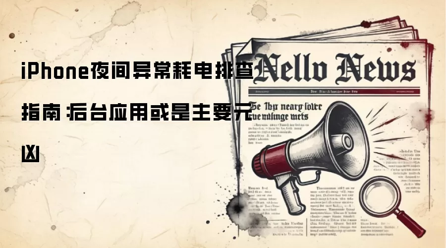 iPhone夜间异常耗电排查指南:后台应用或是主要元凶
