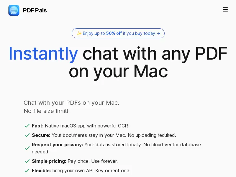 PDF Pals : 与Mac上的PDF进行聊天