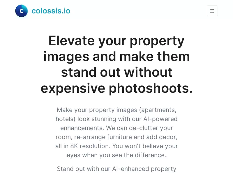 Colossis.io : 让您的房产图像更出众