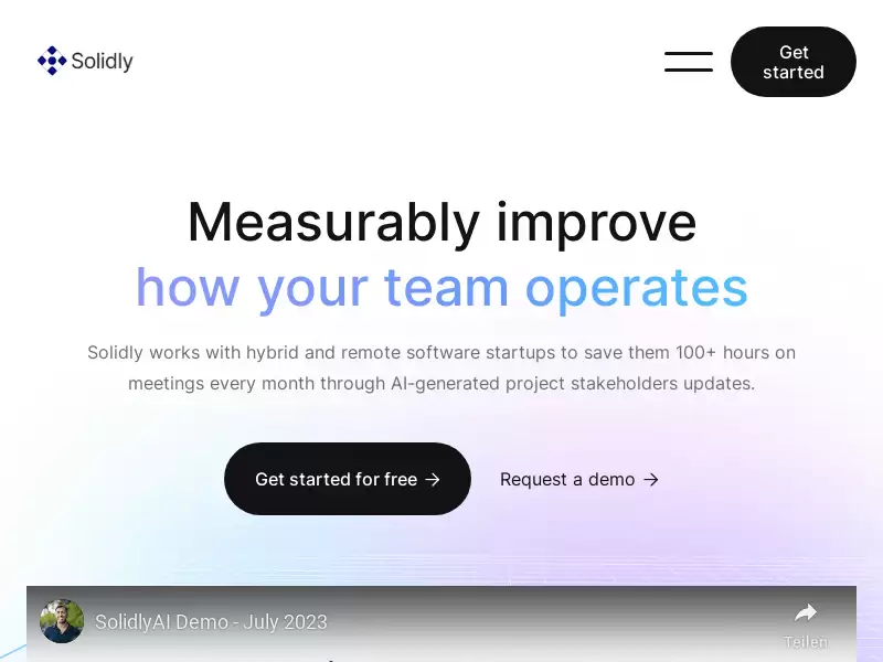Solidly : 团队协作工具，通过AI生成项目更新，提高效率
