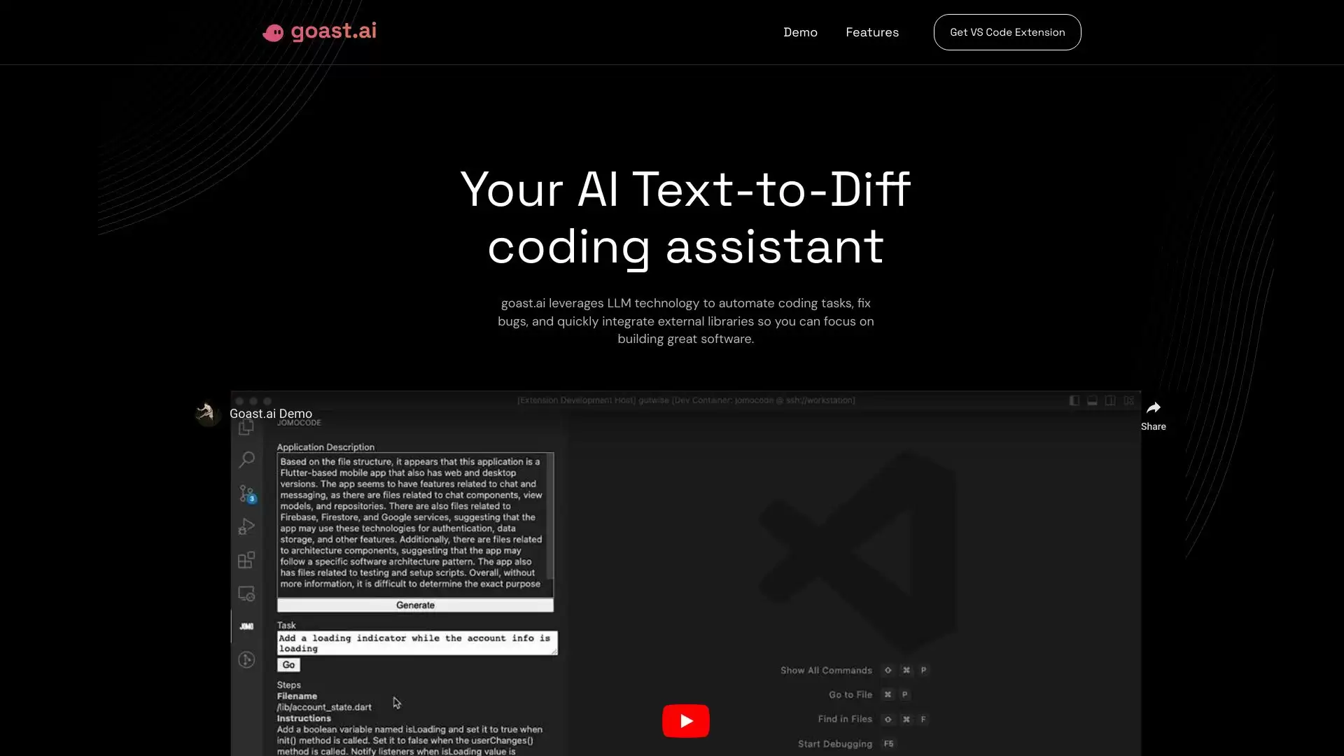 goastVS : Your AI coding assistant