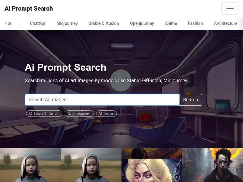 AI Prompt Search : AI艺术图片搜索引擎