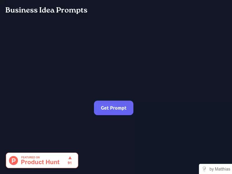 BusinessIdeaPrompts : 一句话介绍