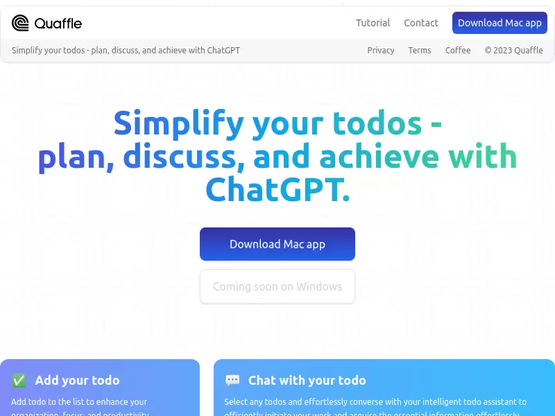 Quaffle : 简化待办事项 - 计划、讨论和实现