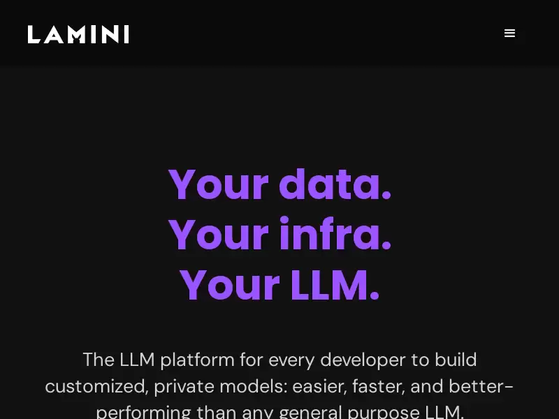 Lamini : 企业软件开发的AI LLM平台