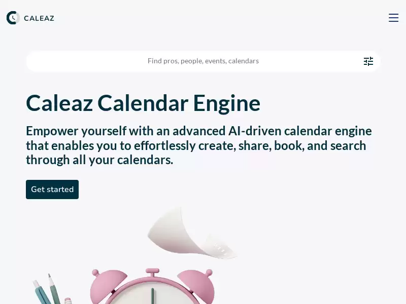 Caleaz : Caleaz是一个AI驱动的日历引擎,帮助您轻松创建、分享、预约和搜索所有日历。