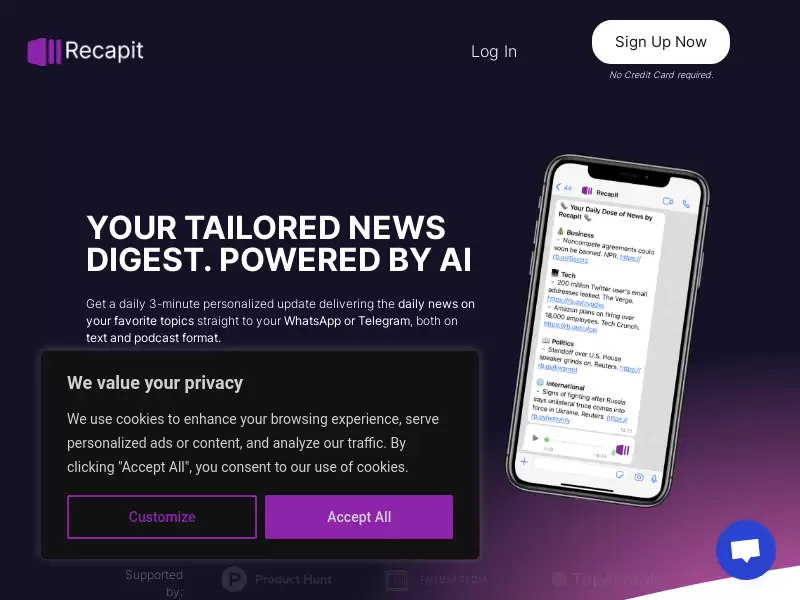 Recapit News : 每日个性化新闻播报