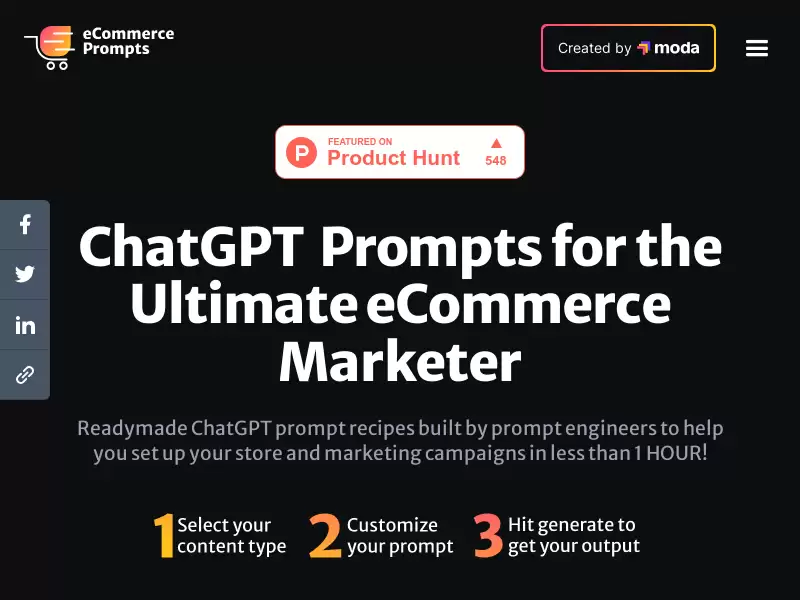 ECommerce Prompt Generator : 智能语音助手，简化您的生活