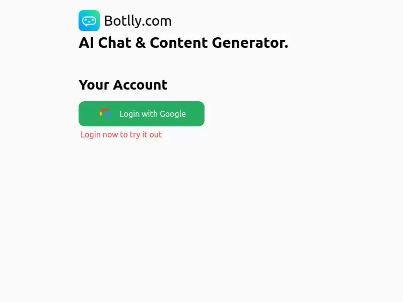 Botlly.com - AI Content Generation Tool : 智能AI内容生成工具