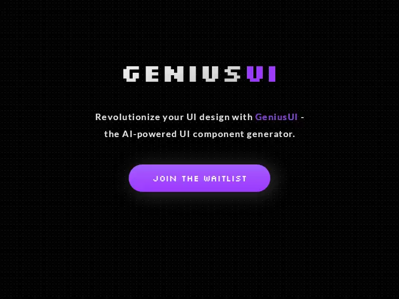 GeniusUI : 革新您的UI设计，AI驱动的UI组件生成器