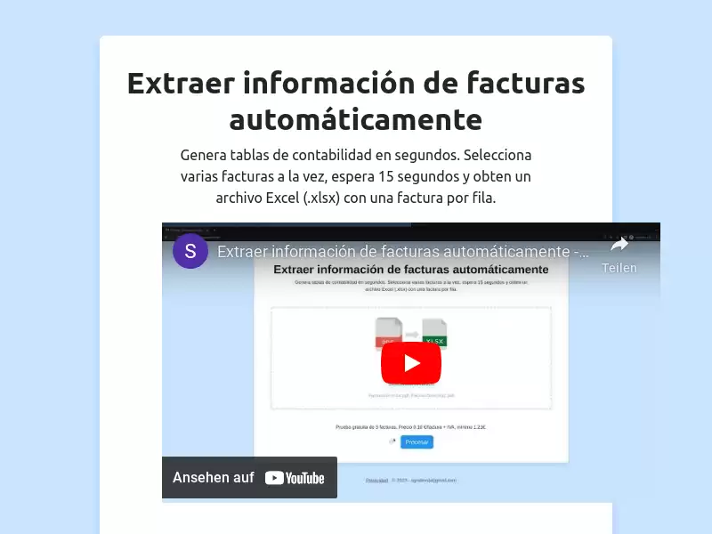 facturasaexcel : Genera tablas de contabilidad en segundos