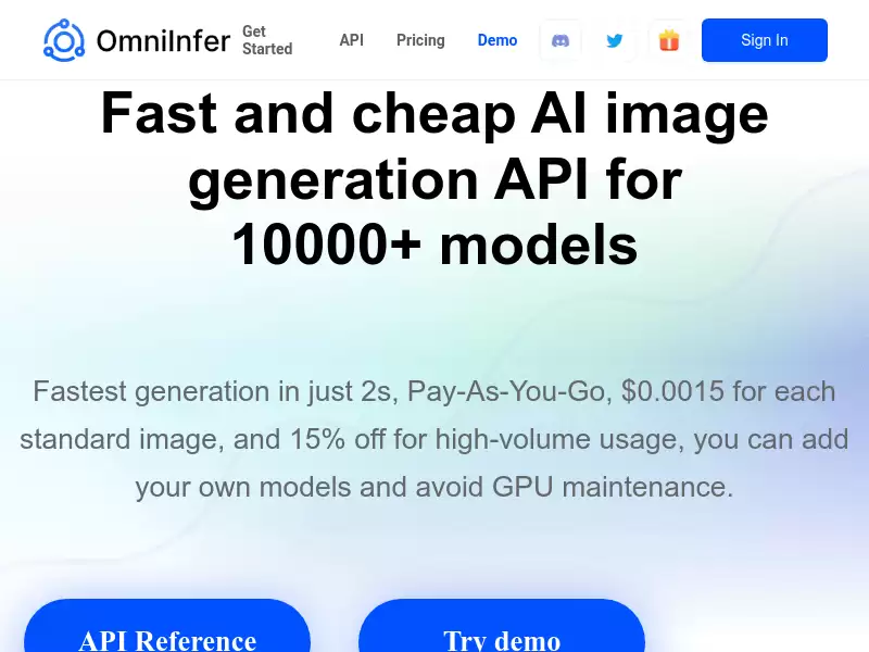 Omniinfer : 快速便宜的AI图像生成API