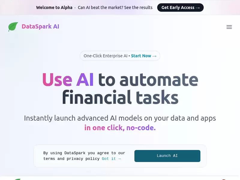 DataSpark AI : 一键式企业人工智能，自动化任务