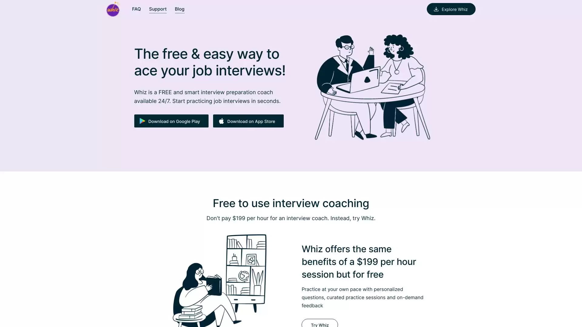 Whiz: AI Job Interview Prep : 免费智能面试准备工具