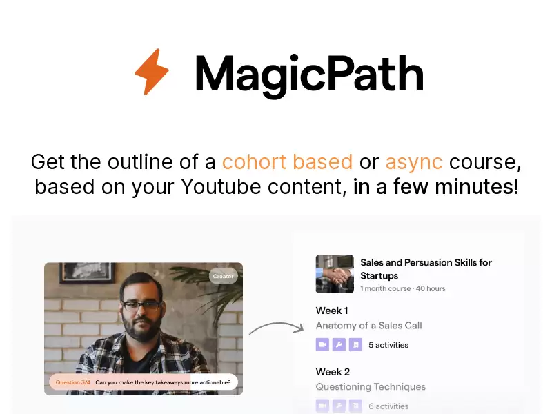 MagicPath AI : 从你的Youtube内容中自动生成在线课程学习路径!