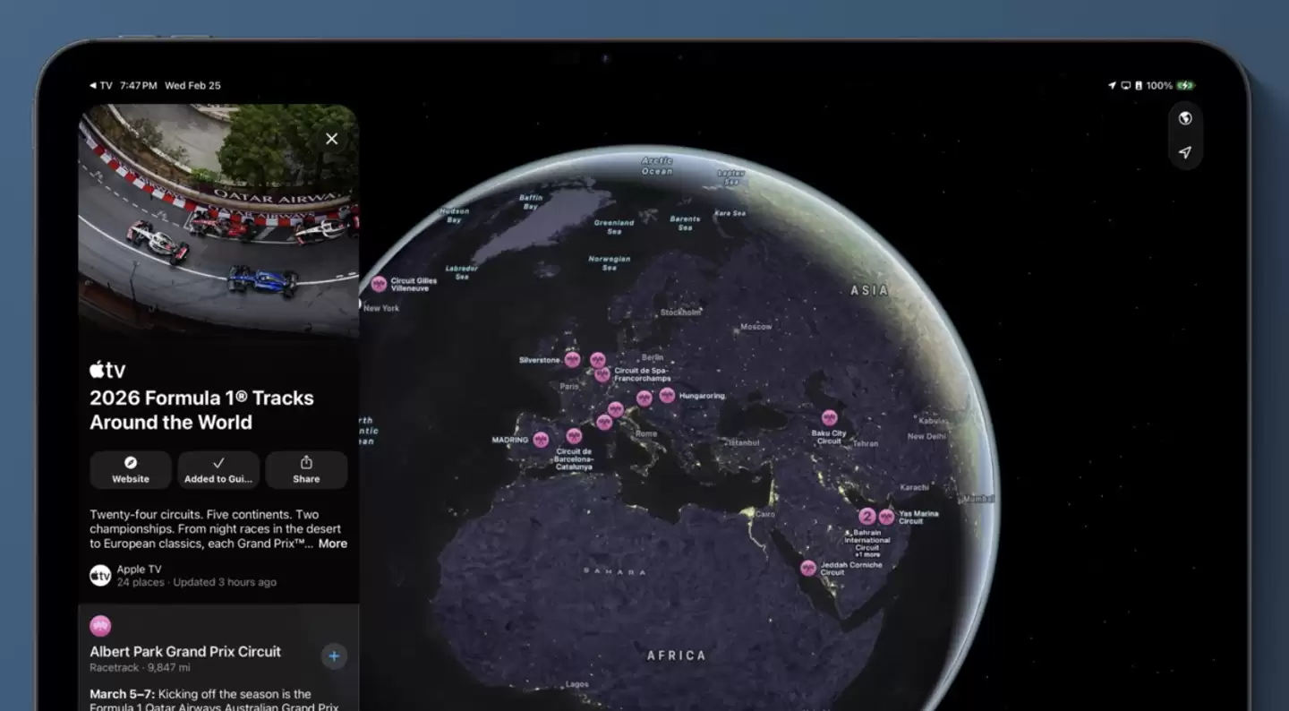 苹果为海外 Apple Maps 地图应用上线 F1 方程式赛车推广内容:含 3D 赛道、观赛指南等