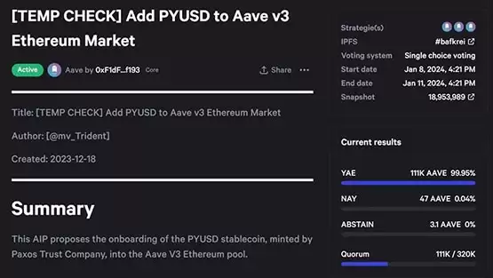 PYUSD对接Aave的部署计划及流动性支持方案