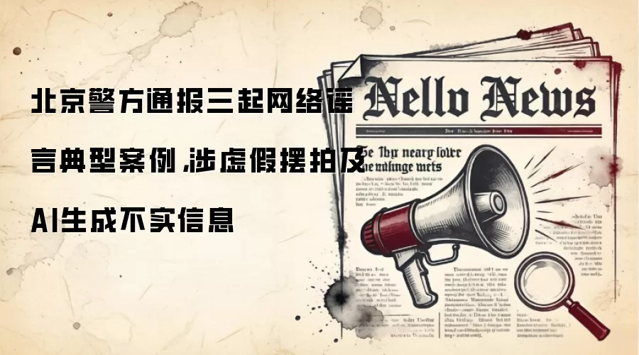 北京警方通报三起网络谣言典型案例,涉虚假摆拍及AI生成不实信息