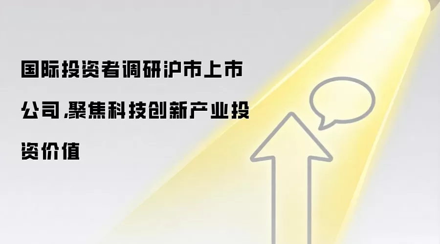 国际投资者调研沪市上市公司,聚焦科技创新产业投资价值