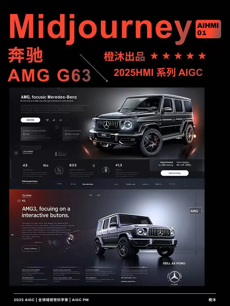 AI生成汽车UI系列!9套奔驰AMG G63创新方案!