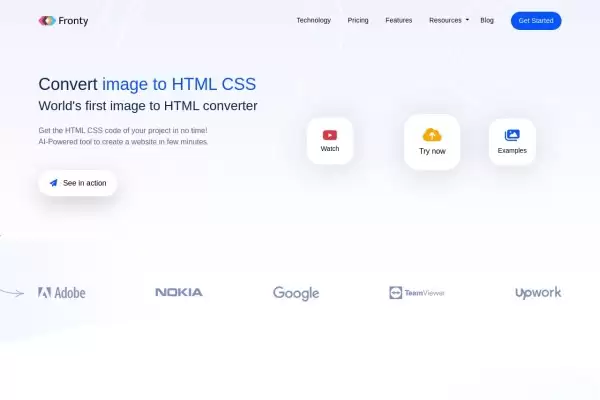 Fronty- 图像到 HTML CSS 转换器