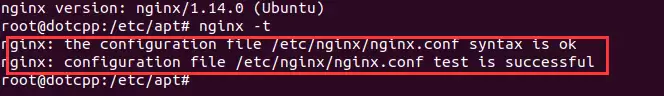 nginx -t配置检查结果