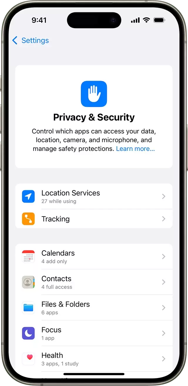iPhone设置中开启App隐私报告的界面截图