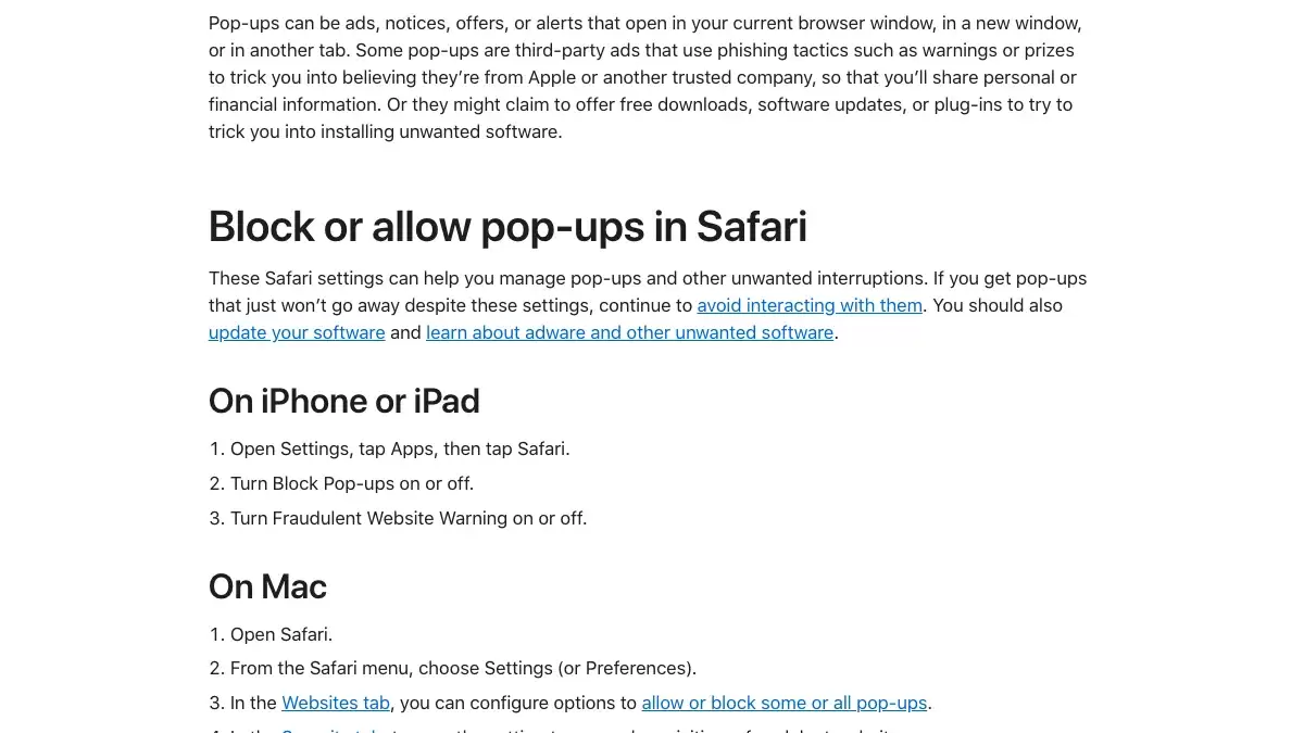 iPhone网页老弹广告，先查Safari的弹出式窗口设置