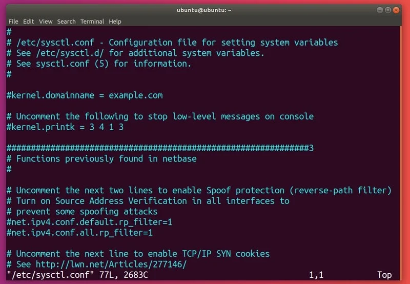 展示真实Linux终端编辑sysctl配置文件并执行sysctl reload或sysctl -p后的操作界面。