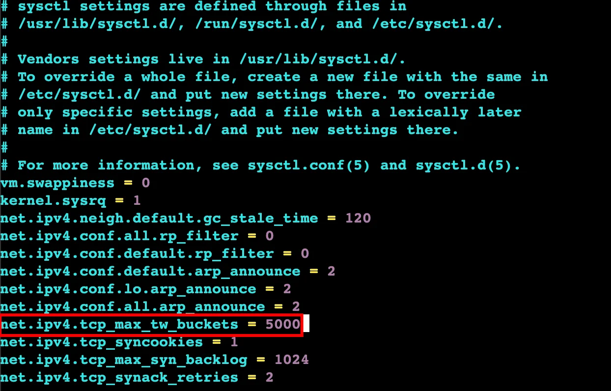 展示真实Linux终端或服务器管理界面中的sysctl网络参数查询结果,并体现内核网络配置环境。