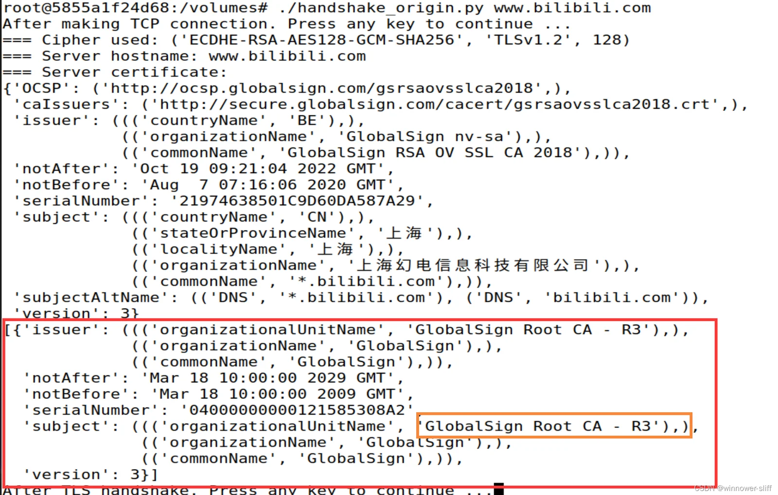 该节需要真实的终端运行截图,展示 Python TLS 客户端与服务端成功建立连接、证书验证通过及加密数据收发。