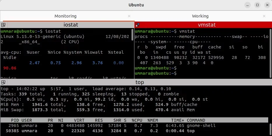该节需要Linux终端中运行top和vmstat后的真实命令行截图,能清晰看到load average、CPU、内存和swap等关键字段。